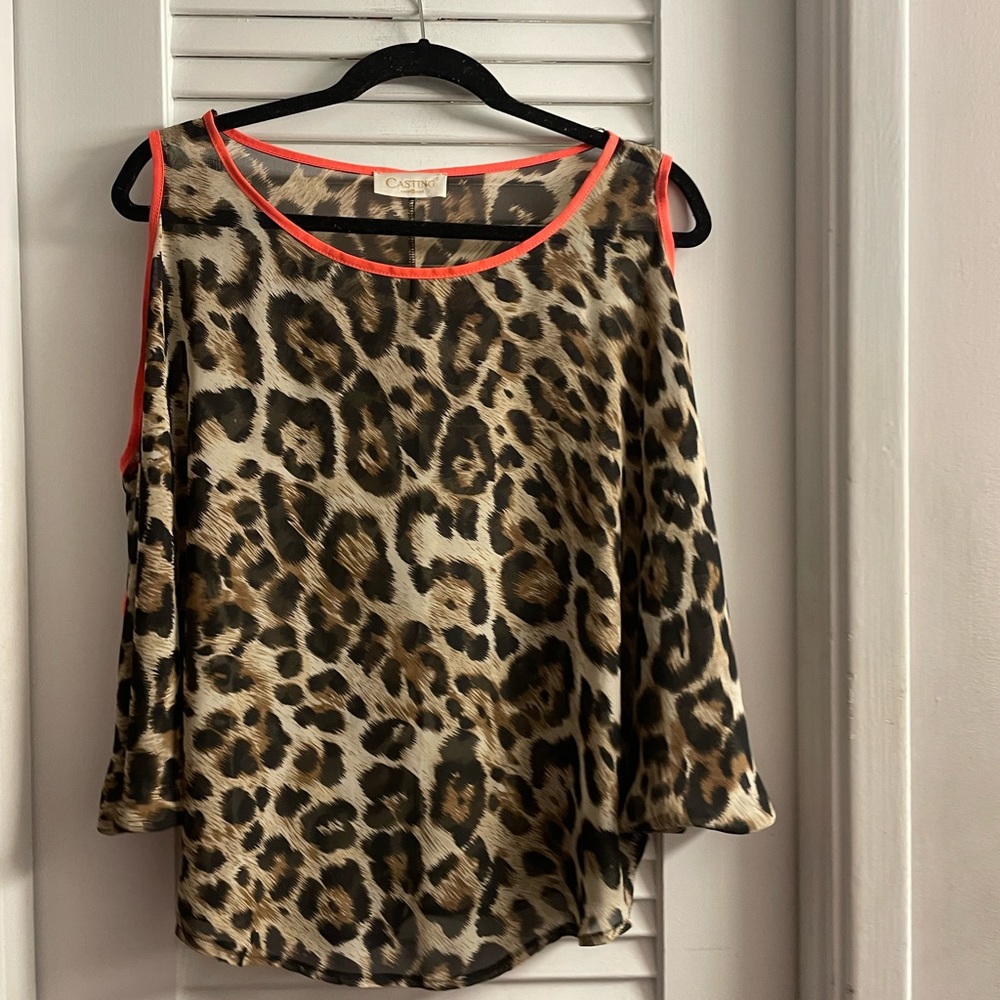 Casting Sam & Lili Sheer Animal Print “Pucci” Poncho. Euc,Size S Rare